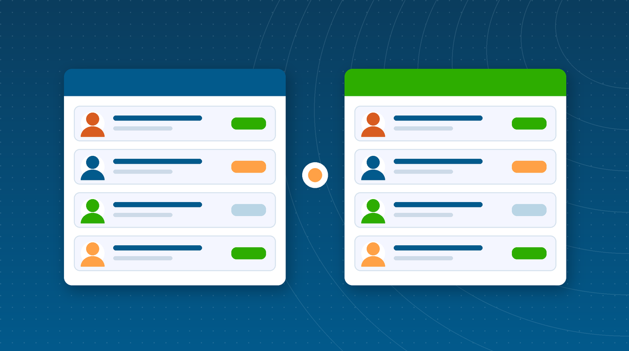 Illustration of two HR dashboards compared side by side