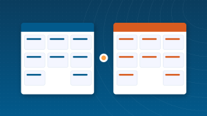 Illustration of two project boards compared side by side