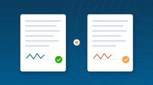 Illustration of two signed documents compared side by side
